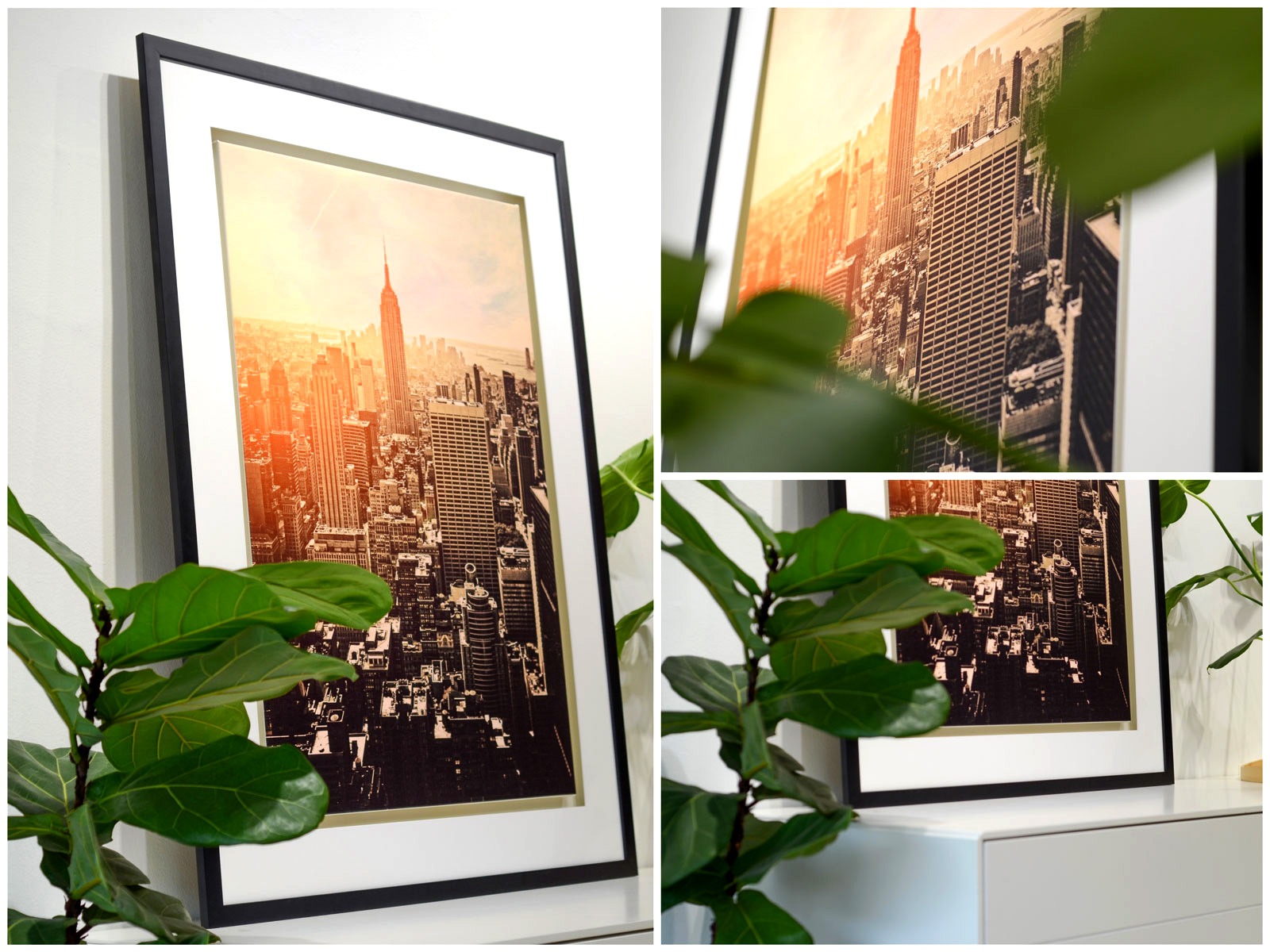 Close-up view of Canvas-Print-with-cut-out-Frame ( Empire State Building at Manhattan New York )