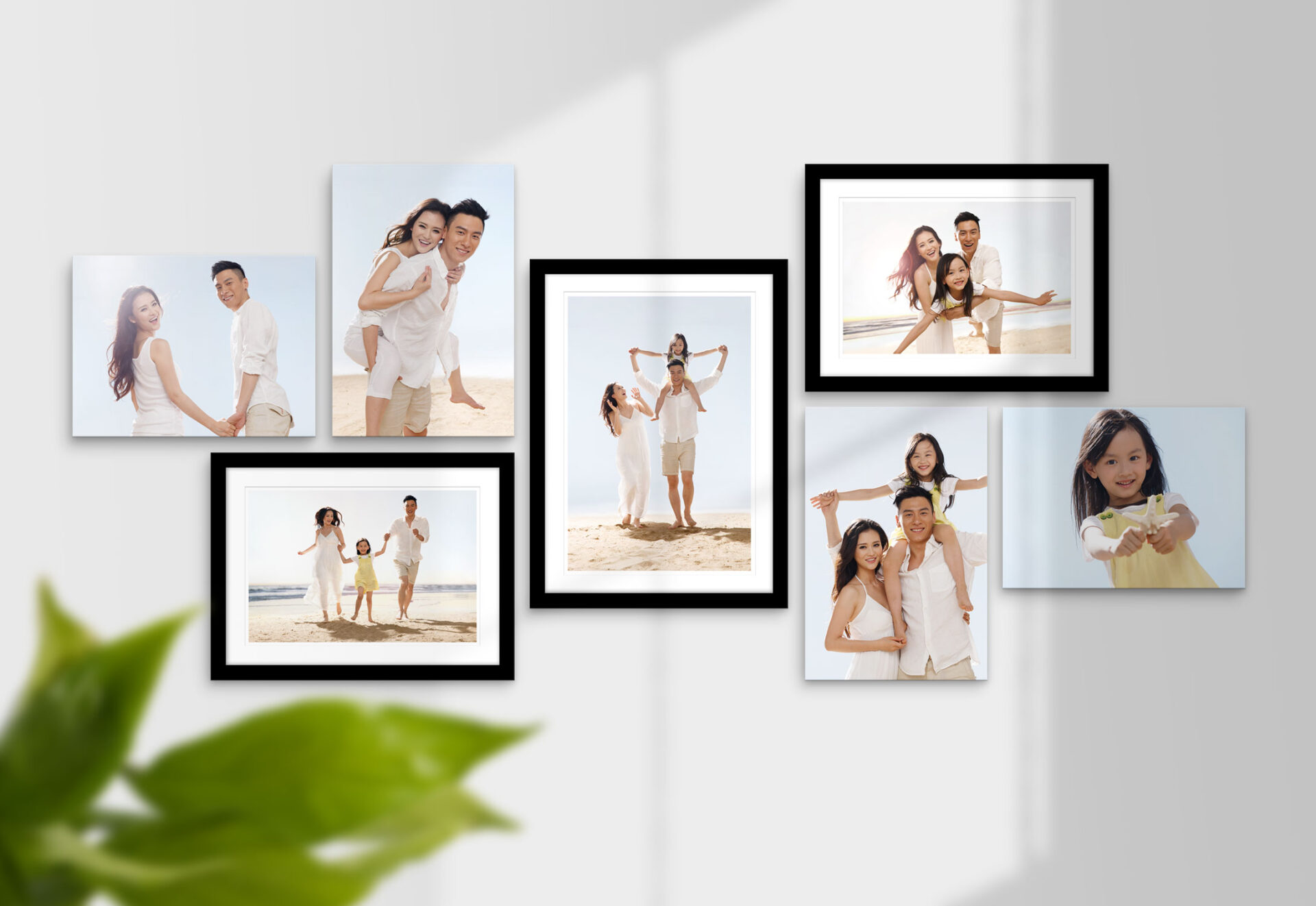 7-pc Family Canvas Cluster display on wall