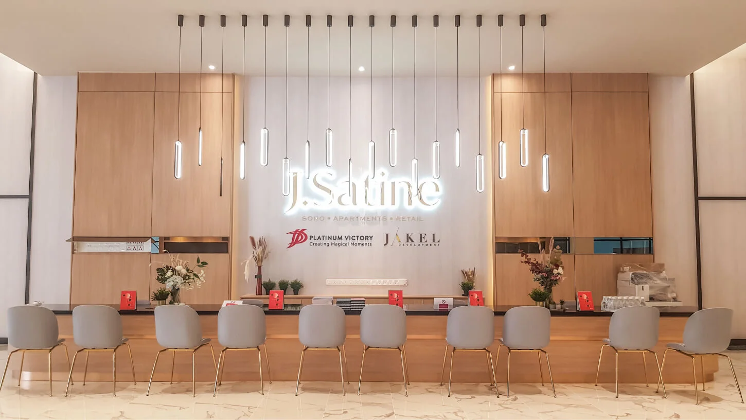 J.Satine-Sales-Gallery-Main-Reception-Backlit and 3D lettering Signage